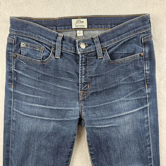 J. Crew Toothpick Ankle Blue Denim Jeans Womens Size 27 - Picture 2 of 12